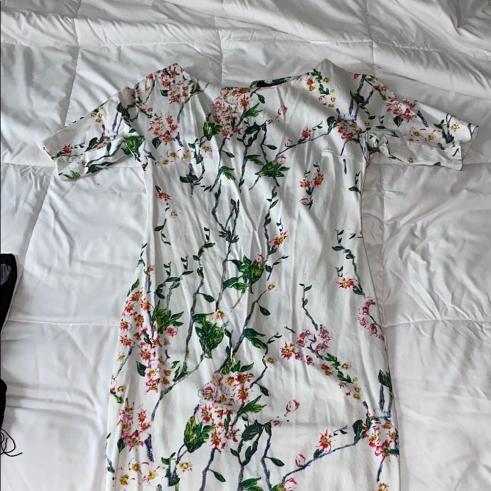 White Floral Midi Dress